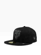 Load image into Gallery viewer, 59Fifty New Era Chicago Bears "Bear Face" Side Script Black on Black - Grey UV
