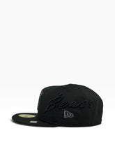 Load image into Gallery viewer, 59Fifty New Era Chicago Bears "Bear Face" Side Script Black on Black - Grey UV
