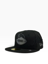 Load image into Gallery viewer, 59Fifty New Era Chicago Bears "Bear on Ball" Side Script Black on Black - Grey UV
