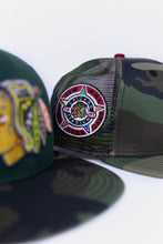 Load image into Gallery viewer, 59Fifty NHL Chicago Blackhawks 1991 All-Star Game Woodland Camo Trucker - Green UV
