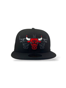 59Fifty New Era Chicago Bulls "Tri-Hit" Black OTC Fitted Hat - Gray UV