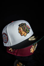 Load image into Gallery viewer, 59Fifty NHL Chicago Blackhawks 2-Tone Chrome/Black - Green UV
