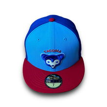 Load image into Gallery viewer, 59Fifty MiLB Tacoma Cubs 2-Tone Sky Blue/Royal/Scarlet - Grey UV
