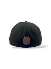 Load image into Gallery viewer, 59Fifty New Era Chicago Blackhawks &quot;Leather&quot; Black/Tan Fitted Hat - Green UV
