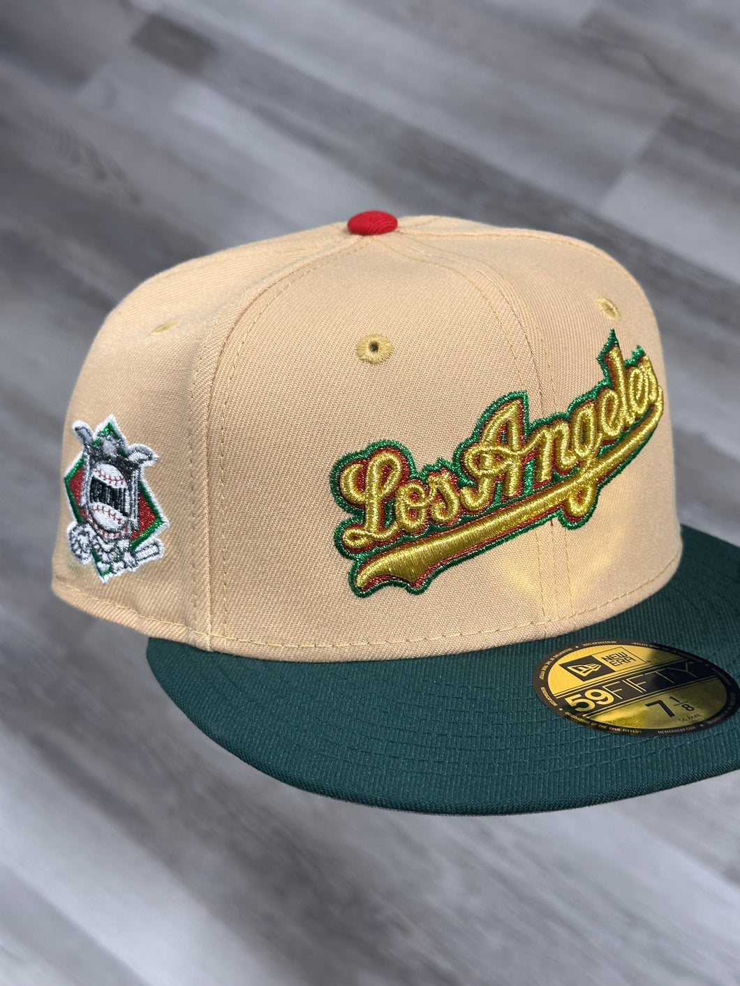 [LVDG] 59Fifty Los Angeles Dodgers Script 2-Tone Candied Pecan/Dk Green - Grey UV