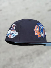 Load image into Gallery viewer, [GARRET MIX BLACKHAWKS] 59Fifty Chicago Blackhawks 2010 Stanley Cup Champions Navy - Sky Blue UV
