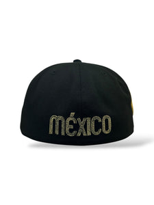 [MEXICO DE ORO V.3] 59Fifty Mexico "El Guerrero" Black Suede Visor - Storm Grey Suede UV
