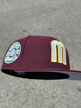 Load image into Gallery viewer, 59FIFTY MEXICO [QUERIDO] WBC AZTEC CALENDAR MAROON - GREY UV
