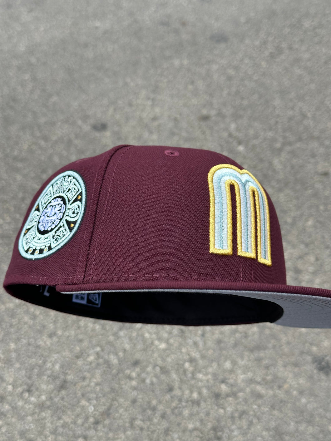 59FIFTY MEXICO [QUERIDO] WBC AZTEC CALENDAR MAROON - GREY UV