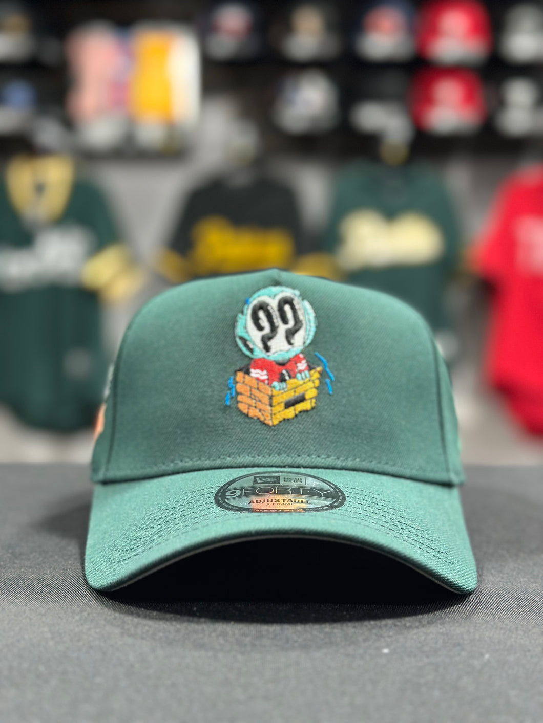 Burdeens x @Clue.Chicago [OUT THE CONCRETE] 9Forty A-Frame Dark Green - Grey UV