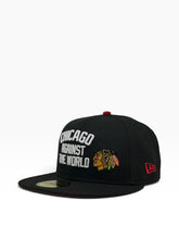 Load image into Gallery viewer, [CATW BLACKHAWKS] 59Fifty Chicago Blackhawks "Chicago Against The World" Black - Red UV
