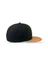 Load image into Gallery viewer, 59Fifty New Era Chicago Blackhawks &quot;Leather&quot; Black/Tan Fitted Hat - Green UV
