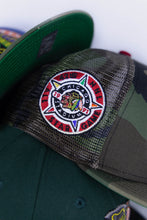 Load image into Gallery viewer, 59Fifty NHL Chicago Blackhawks 1991 All-Star Game Woodland Camo Trucker - Green UV
