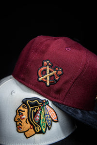 59Fifty NHL Chicago Blackhawks 2-Tone Cardinal/Black Suede - Grey UV