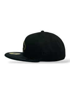 [MEXICO DE ORO V.3] 59Fifty Mexico "El Guerrero" Black Suede Visor - Storm Grey Suede UV