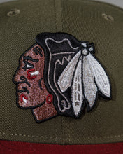 Load image into Gallery viewer, 59Fifty Chicago Blackhawks Chicago Stadium 2-Tone Olive/Maroon - Grey UV
