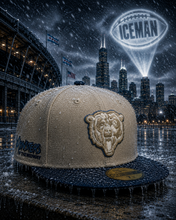 Load image into Gallery viewer, [ICEMAN BEARS] 59Fifty Chicago Bears "Monsters of the Midway" 2-Tone Stone/Navy - Sky Blue UV
