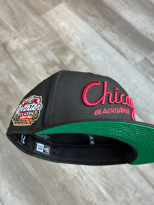 [SCRIPT] 59Fifty NHL Chicago Blackhawks Winter Classic Black/Black - Green UV