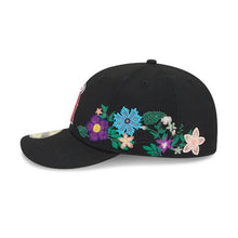 Load image into Gallery viewer, 59Fifty Los Angeles Angels New Era Black Tonal Floral Pre Curved Fitted Hat - Green UV
