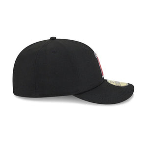 59Fifty Los Angeles Angels New Era Black Tonal Floral Pre Curved Fitted Hat - Green UV