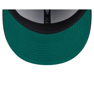 59Fifty Los Angeles Angels New Era Black Tonal Floral Pre Curved Fitted Hat - Green UV