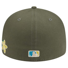 Load image into Gallery viewer, 59Fifty Los Angeles Angels New Era Olive Tonal Floral Pre Curved Fitted Hat - Green UV
