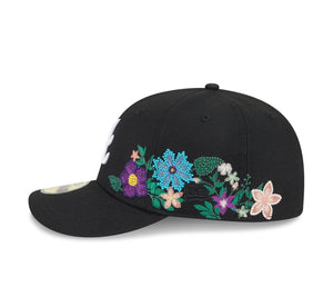 59Fifty Atlanta Braves New Era Black Tonal Floral Pre Curved Fitted Hat - Green UV