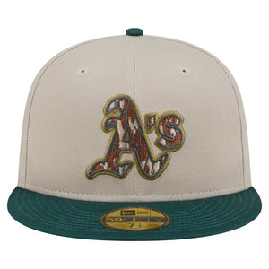 59Fifty Oakland Athletics New Era Lifestyle Tree Bark Fill Fitted Hat - Gray UV