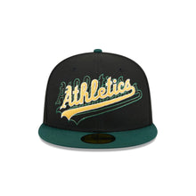 Load image into Gallery viewer, 59Fifty Oakland Athletics New Era Shadow Stitch Fitted Hat - Gray UV
