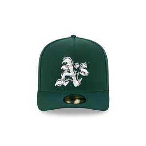 59Fifty A-Frame Oakland Athletics Green Barbed Wire Pre Curved Fitted Hat - Gray UV