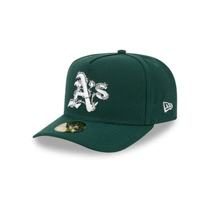 59Fifty A-Frame Oakland Athletics Green Barbed Wire Pre Curved Fitted Hat - Gray UV