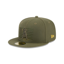 Load image into Gallery viewer, 59Fifty Anaheim Angels Armed Forces Day 2023 Olive - Grey UV
