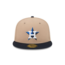Load image into Gallery viewer, 59Fifty Houston Astros 2T Camel/Navy Fitted Hat - Gray UV
