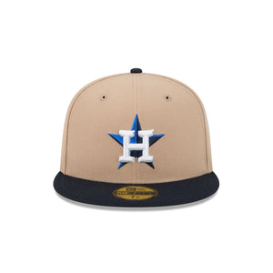 59Fifty Houston Astros 2T Camel/Navy Fitted Hat - Gray UV