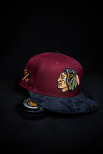 Load image into Gallery viewer, 59Fifty NHL Chicago Blackhawks 2-Tone Cardinal/Black Suede - Grey UV
