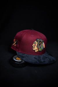 59Fifty NHL Chicago Blackhawks 2-Tone Cardinal/Black Suede - Grey UV