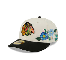 Load image into Gallery viewer, 59Fifty Chicago Blackhawks New Era Chrome 2T Tonal Floral Pre Curved Fitted Hat - Green UV
