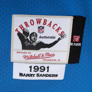 Mitchell & Ness Men's Barry Sanders Detroit Lions 1991 Authentic Jersey - Blue