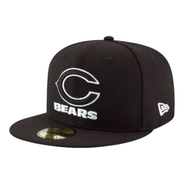 59Fifty New Era Chicago Bears Basic Black/White Fitted Hat - Gray UV