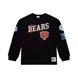 Men's Mitchell & Ness Chicago Bears Black Training Camp Vintage Logos Long Sleeve T-Shirt