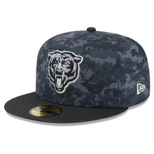 Load image into Gallery viewer, 59Fifty New Era 2026 Salute to Service Chicago Bears Fitted Hat Black - Black UV
