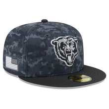 Load image into Gallery viewer, 59Fifty New Era 2026 Salute to Service Chicago Bears Fitted Hat Black - Black UV

