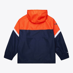 Men's Mitchell & Ness Chicago Bears Navy/Orange Quarter Zip Windbreaker