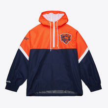 Load image into Gallery viewer, Men&#39;s Mitchell &amp; Ness Chicago Bears Navy/Orange Quarter Zip Windbreaker
