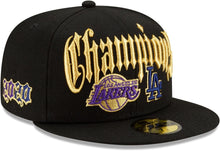 Load image into Gallery viewer, 59Fifty Los Angeles Dodgers and Lakers 2020 Dual Champions New Era Fitted Hat - Black UV
