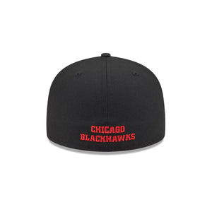 59Fifty New Era Chicago Blackhawks Deceptor Black Fitted Hat - Gray UV