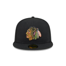 Load image into Gallery viewer, 59Fifty New Era Rhinestone Chicago Blackhawks Black - Grey UV
