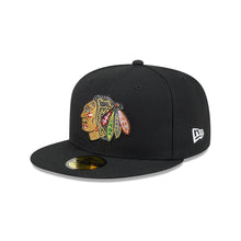 Load image into Gallery viewer, 59Fifty New Era Rhinestone Chicago Blackhawks Black - Grey UV
