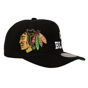 Mitchell & Ness Pro Pinch Fit Chicago Blackhawks Busted Logo Snapback Hat - Green UV
