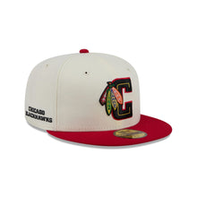 Load image into Gallery viewer, 59Fifty New Era Chicago Blackhawks Deceptor Logo 2-Tone Chrome/Red - Gray UV
